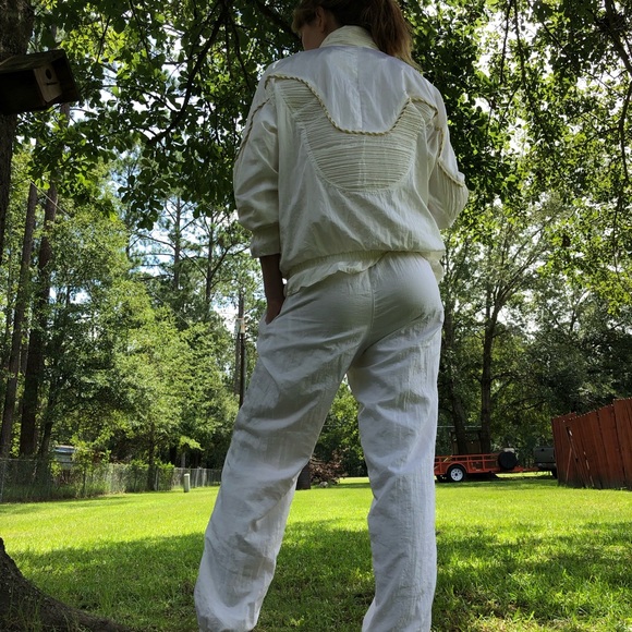 Vintage 80s white & gold tracksuit unisex - Picture 7 of 7